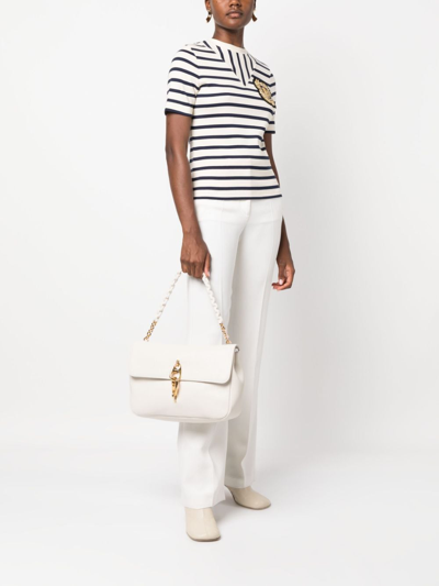 Tom Ford Chain-link Handle Leather Tote Bag In Neutrals