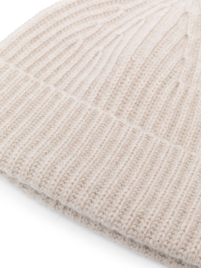 Lisa Yang Ribbed-knit Cashmere Beanie In Neutrals