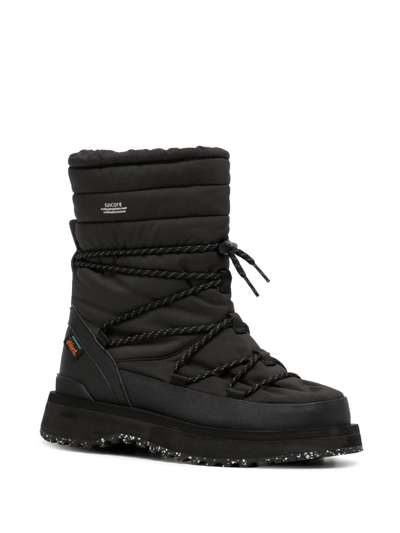 Shop Suicoke Bower Quilted Snow Boots In Black
