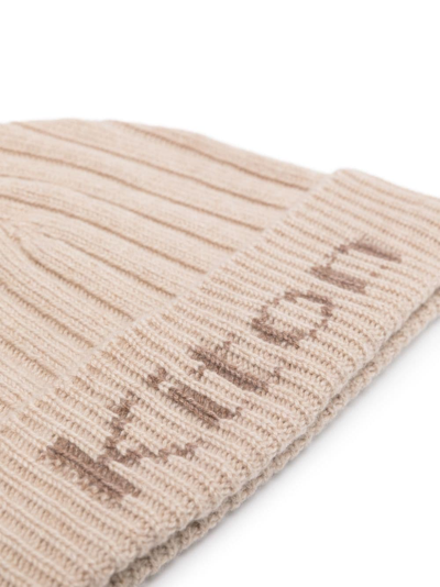 Shop Kiton Intarsia-knit Cashmere Beanie In Neutrals
