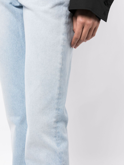 Attico Sky Blue High-waisted Straight-leg Denim Jeans In Blue