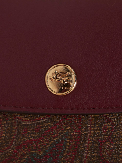 Shop Etro Essential Paisley-print Leather Wallet In Red