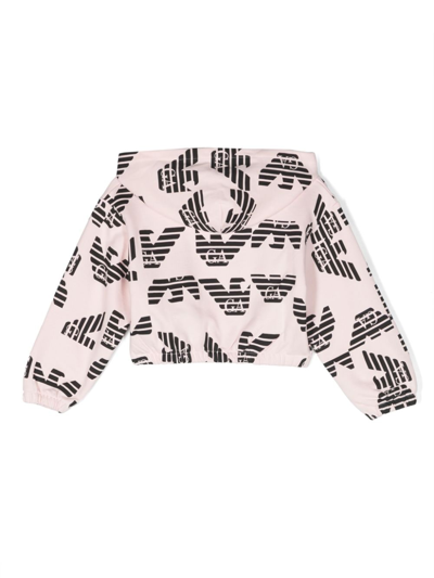 Shop Emporio Armani Logo-print Cotton Hoodie In Pink