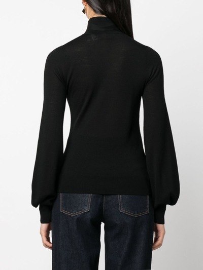 Shop Zimmermann Neck-tie Knitted Wool Top In Black