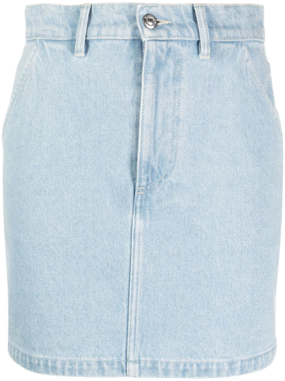 Shop Nanushka Denim Mini Skirt In Blue