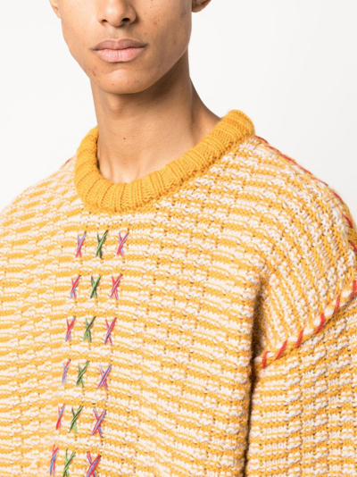 Shop Henrik Vibskov Hank Out Trico-knit Jumper In Yellow