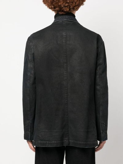 Shop Diesel D-blaz-s Denim Shirt Jacket In Black
