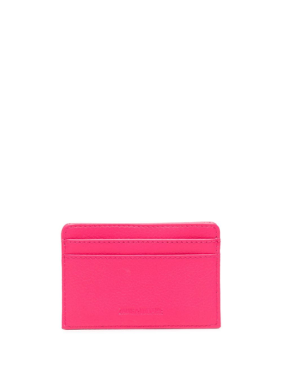 Shop Zadig & Voltaire Zv Pass Logo-plaque Leather Cardholder In Pink