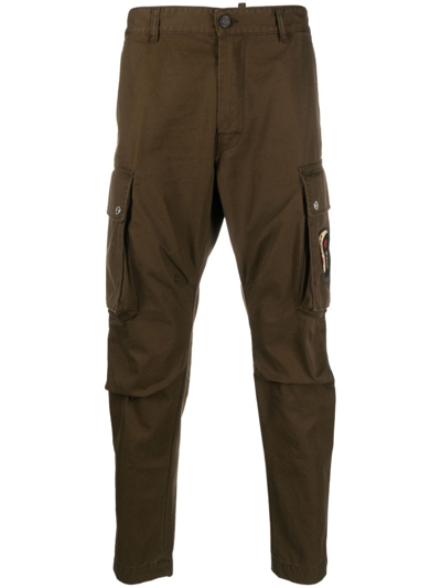 Shop Dsquared2 Tapered-leg Cargo Trousers In Brown