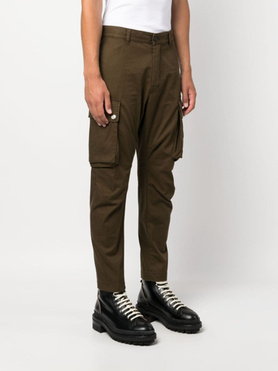 Shop Dsquared2 Tapered-leg Cargo Trousers In Brown