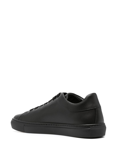 Shop Moschino Serena Leather Sneakers In Black