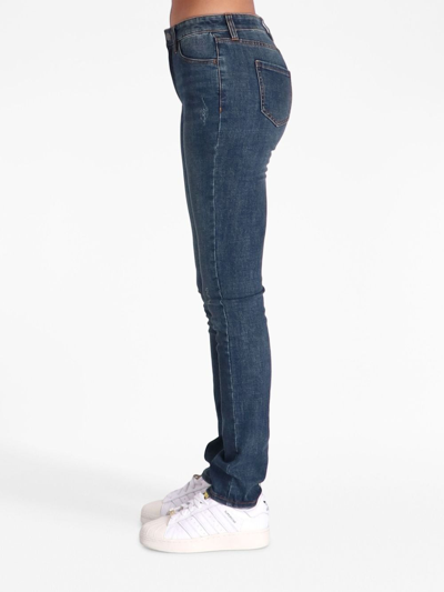 Shop Armani Exchange High-waisted Denim Jeans In Blue