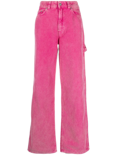 Shop Haikure High Rise Loose-fit Jeans In Pink