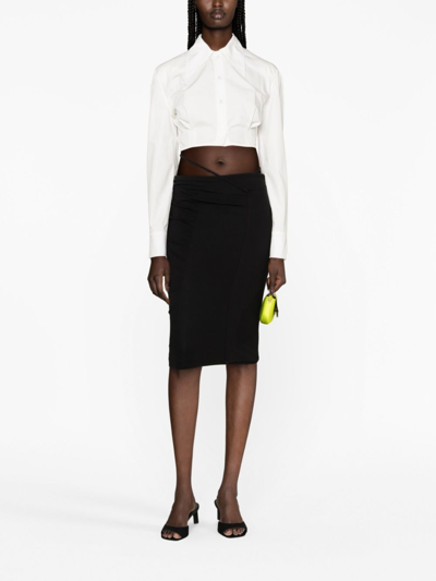 Gauge81 Dayton Ruched Pencil Skirt In Black