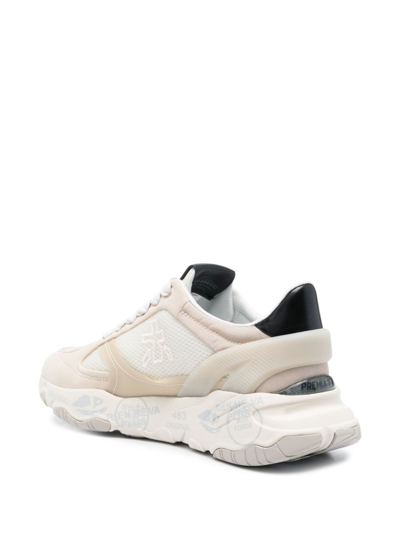 Shop Premiata Buffly Panelled Suede Sneakers In Neutrals
