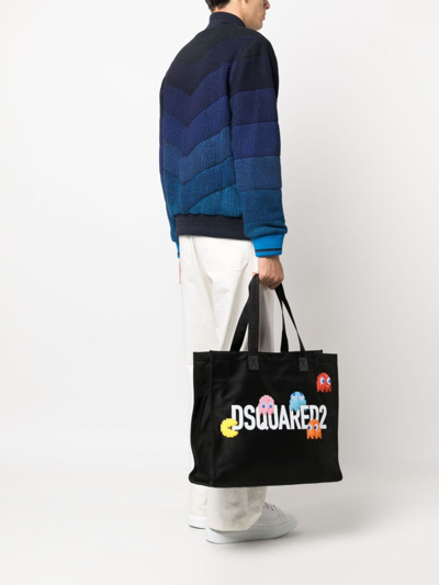 Shop Dsquared2 X Pac-man Tote Bag In Black