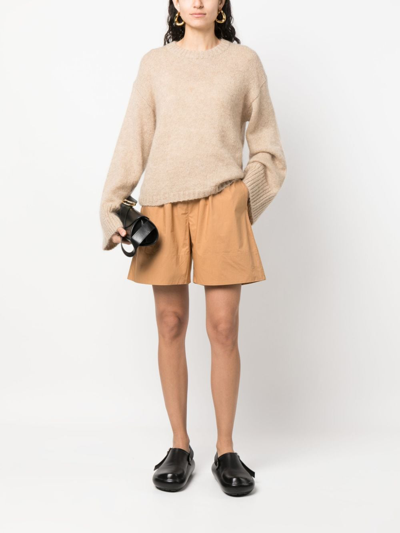 Shop By Malene Birger Elasticated Waistband Short Shorts In Neutrals