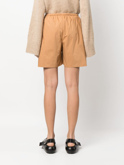 Shop By Malene Birger Elasticated Waistband Short Shorts In Neutrals