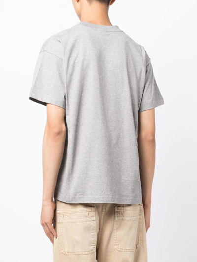 Shop Jacquemus Logo-print Cotton T-shirt In Grey