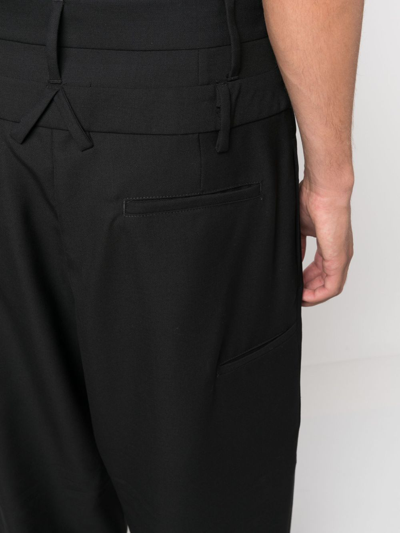 Shop Ambush Double Belted Virgin-wool Trousers In Black