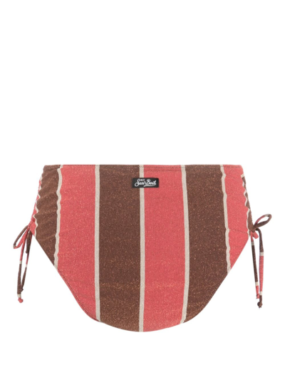 Mc2 Saint Barth Stripe-print Bikini Bottoms In Pink