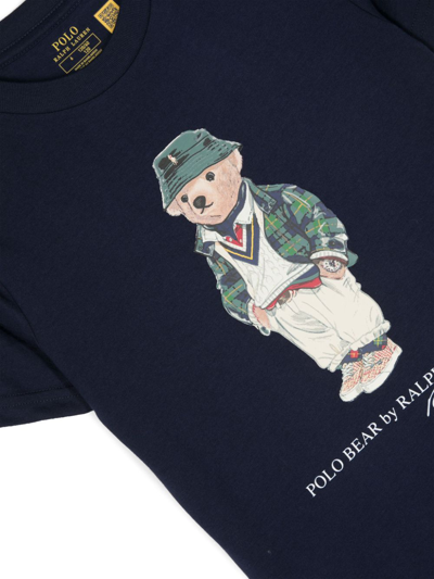 Shop Ralph Lauren Polo Bear-print T-shirt In Blue