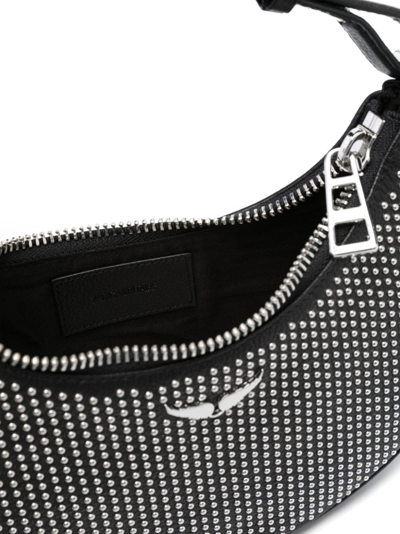 Shop Zadig & Voltaire Moonrock Plumetis Leather Shoulder Bag In Black