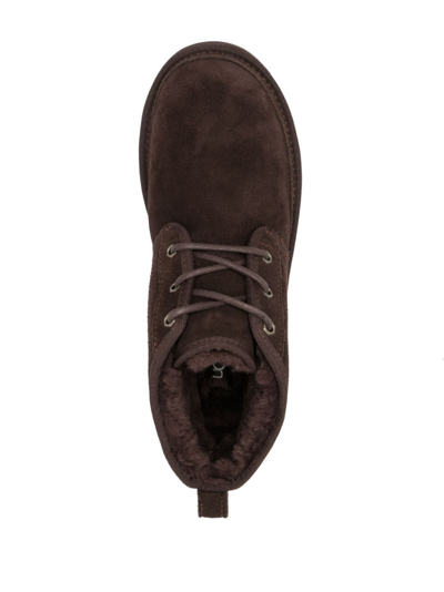 Shop Ugg Neumel Debossed-logo Leather Boots In Brown