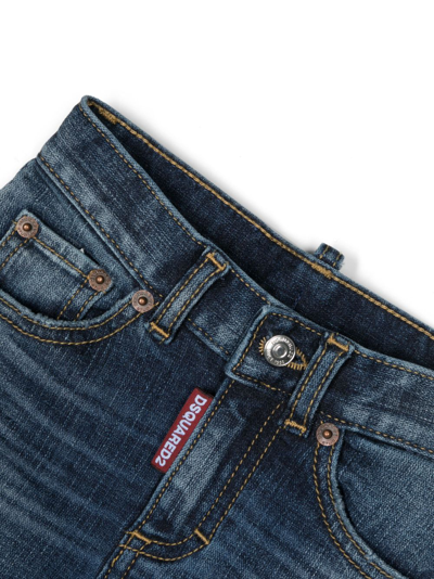 Shop Dsquared2 Logo-patch Distressed-effect Jeans In Blue