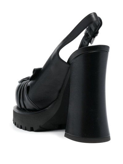 Moschino 125mm Leather Slingback Pumps In Black