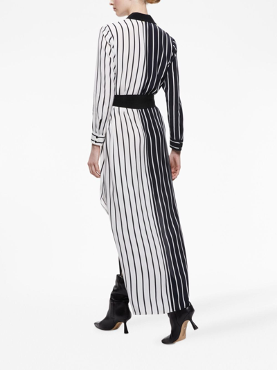 Shop Alice And Olivia Chassidy Striped Maxi Shirtdress In Black