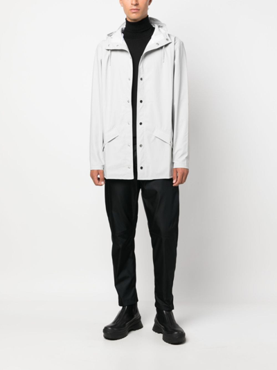 Shop Rains Hooded Waterproof Jacket In Grey