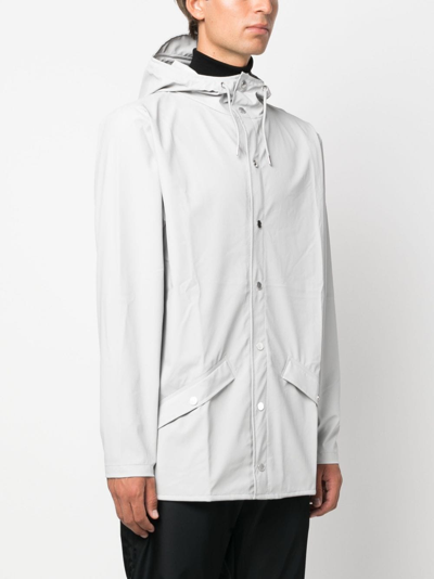 Shop Rains Hooded Waterproof Jacket In Grey