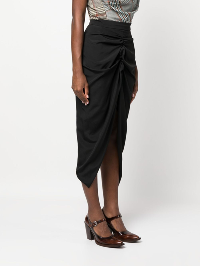 Shop Vivienne Westwood Gathered-detail High-waist Skirt In Black