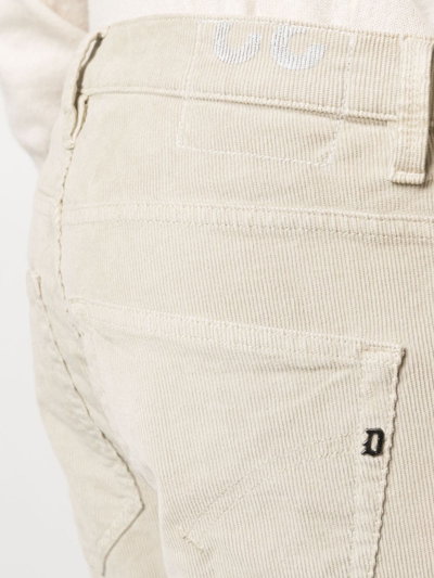 Dondup Low-rise Tapered Corduroy Trousers In Neutrals