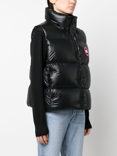 Shop Canada Goose Cypress Logo-patch Puffer Vest In Black