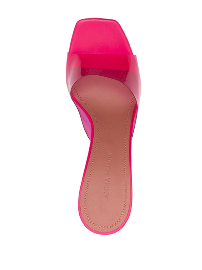 Amina Muaddi Dalida Glass Pvc Platform Mules In Pink