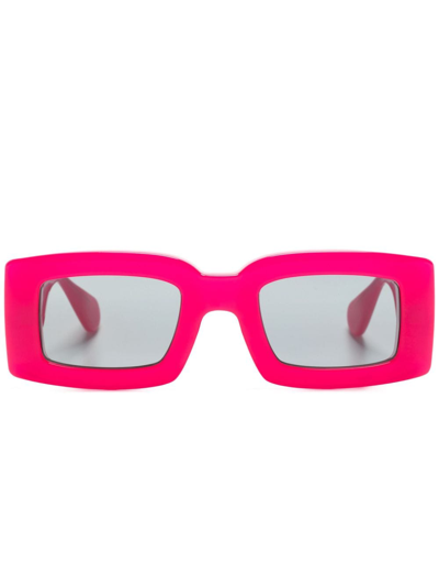 Shop Jacquemus Les Lunettes Tupi Square-frame Sunglasses In Pink