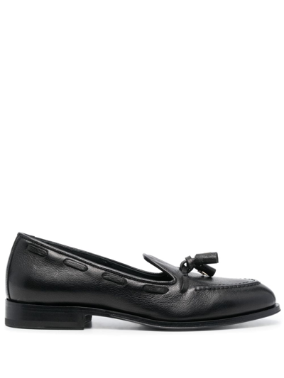 Shop Furla Heritage Leather Loafers In Black