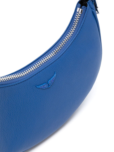 Zadig & Voltaire Moonrock Leather Tote Bag In Blue