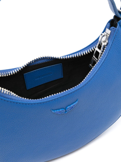 Zadig & Voltaire Moonrock Leather Tote Bag In Blue