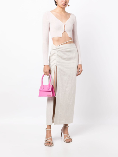 Shop Jacquemus Le Cardigan Alzou Crop Top In Pink