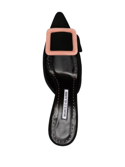Shop Manolo Blahnik Maysalebi 80mm Pointed-toe Mules In Black