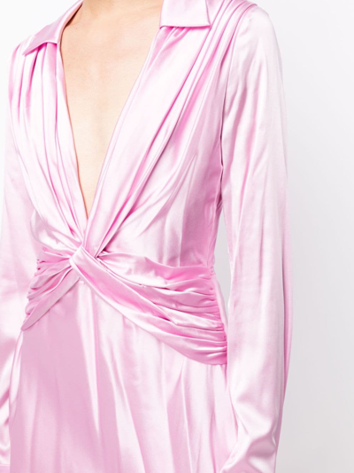 Shop Mach & Mach Antoinette Silk Satin Miniskirt In Pink