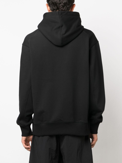 Shop Y-3 Logo-print Organic-cotton Hoodie In Black