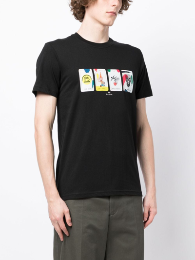 Shop Ps By Paul Smith Tarot Cards Graphic-print T-shirt In Black