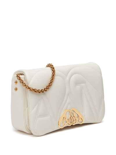 Shop Alexander Mcqueen Small The Seal Shoulder Bag In White