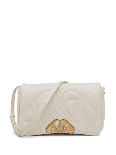 Shop Alexander Mcqueen Small The Seal Shoulder Bag In White