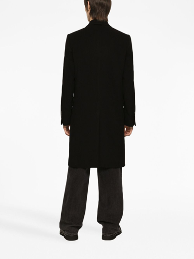 Dolce & Gabbana Double-breasted Long-sleeved Coat In Black