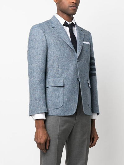 Thom Browne Stripe-detail Single-breasted Blazer In Blue